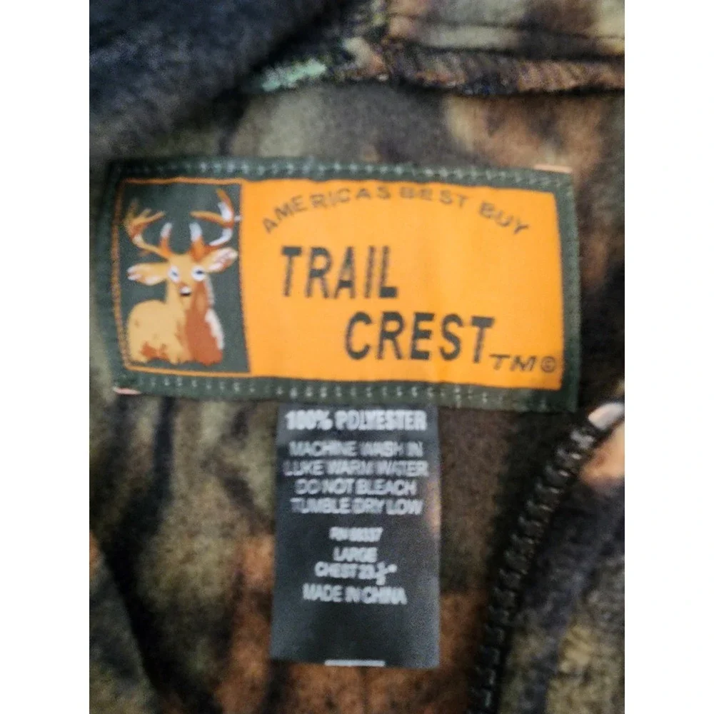 New With Tags Trail Crest 1/4‎ Zip Pink Cammo Hoodie Womens L - Picture 2 of 10